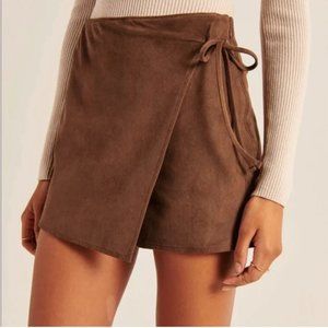 Abercrombie & Fitch Vegan Suede Tie Skort